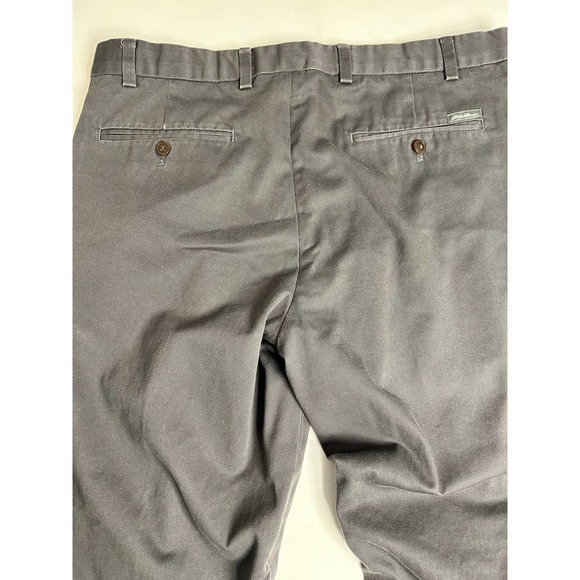 Eddie Bauer Grey Chinos Khakis Mens 36x30 100% Cotton - Picture 11 of 13